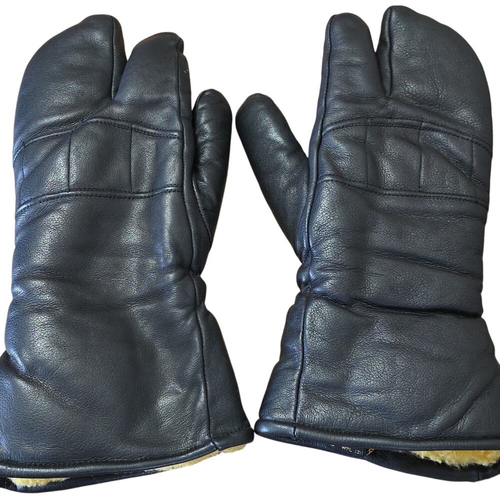 Olympia Vintage Cowhide Leather 3 Finger Gloves Mens Size Small